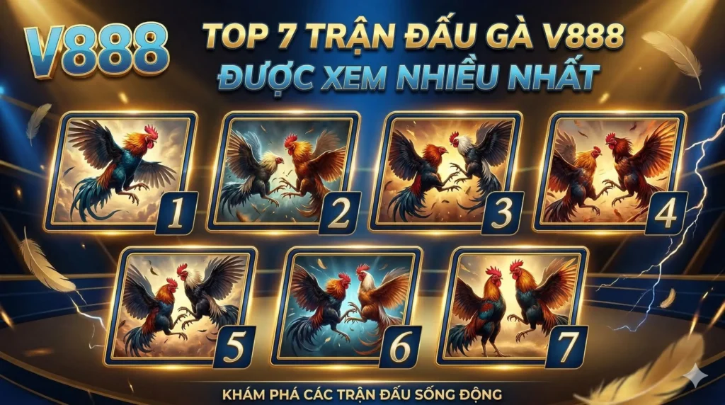 Top 7 trận đấu gà V888 được xem nhiều nhất