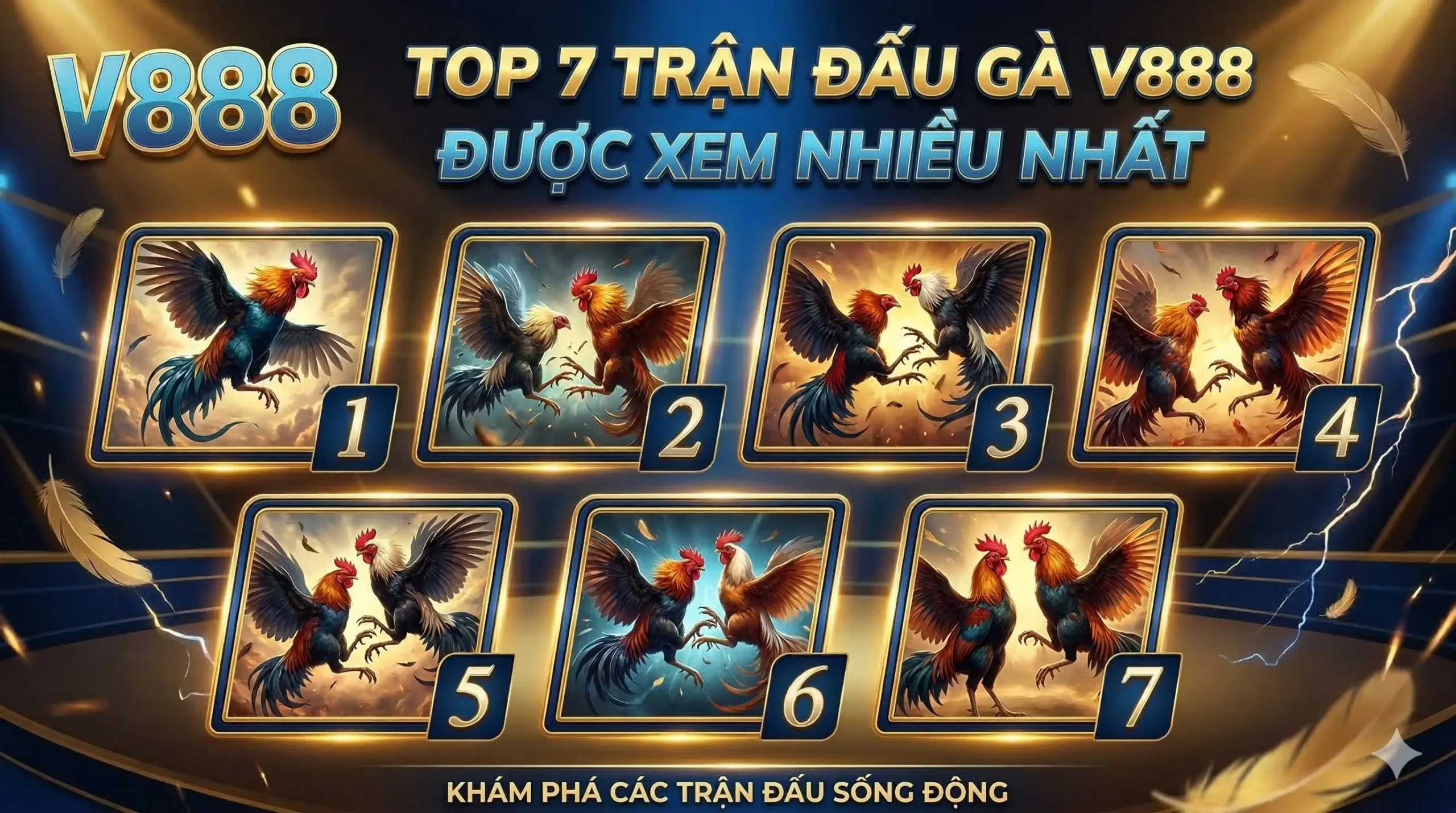 Top 7 trận đấu gà V888 được xem nhiều nhất