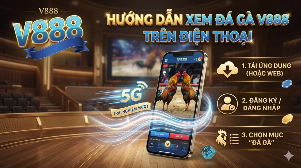 Hướng dẫn xem đá gà V888 trên điện thoại cho trải nghiệm mượt