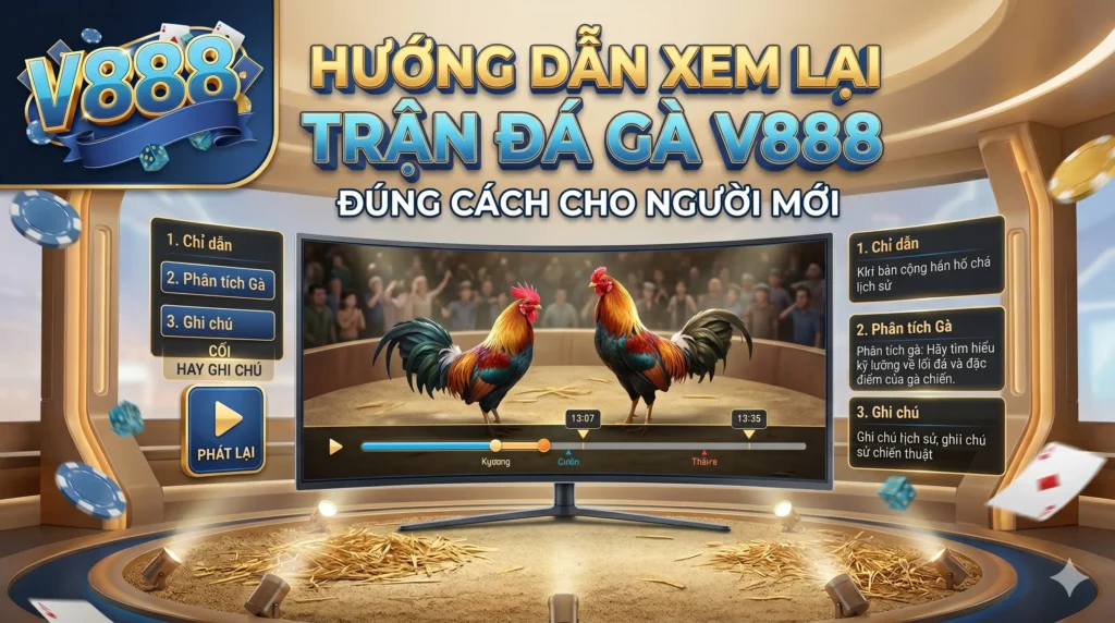 Hướng dẫn xem lại trận đá gà V888 đúng cách cho người mới