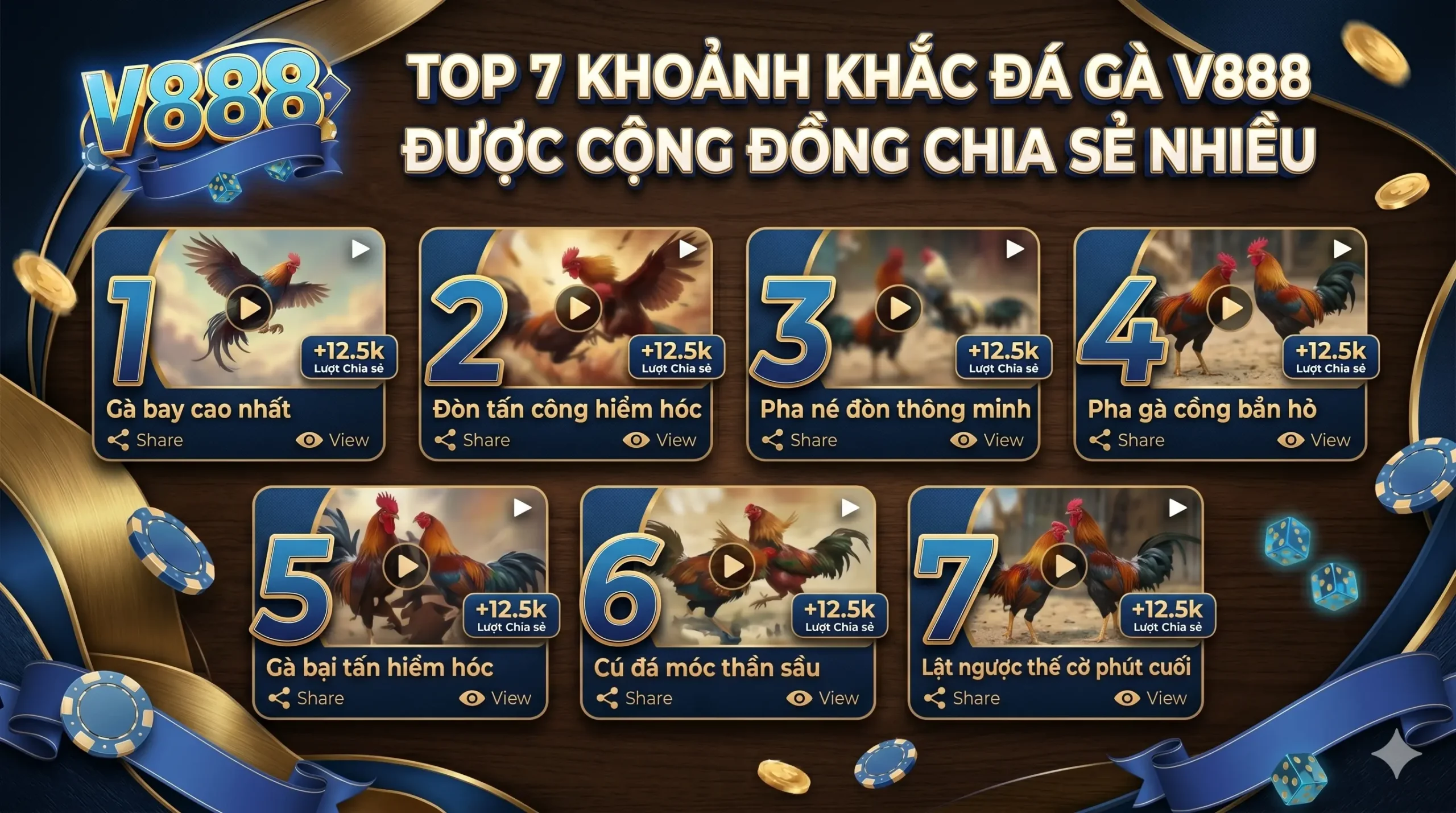 Top 7 khoảnh khắc đá gà V888 được cộng đồng chia sẻ nhiều