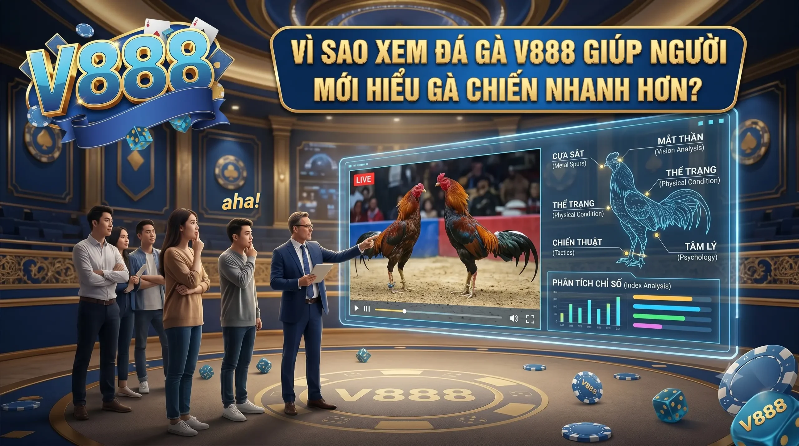 Vì sao xem đá gà V888 giúp người mới hiểu gà chiến nhanh hơn?